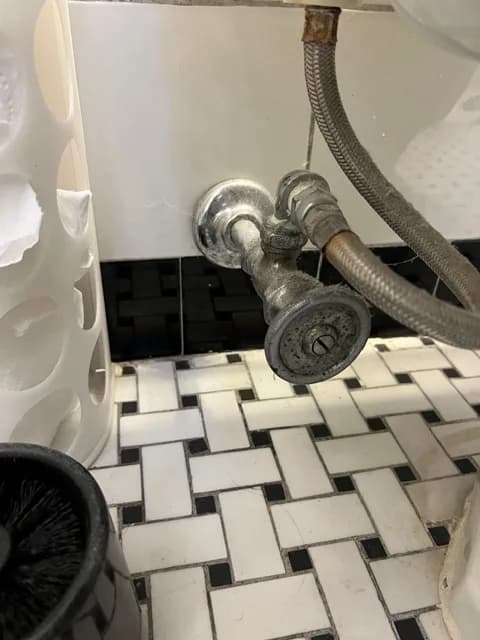 An old fixture shutoff valve that had seized and would no longer turn.